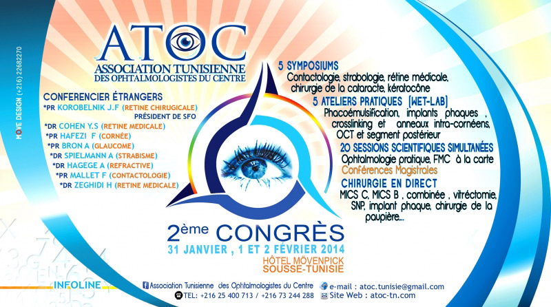 2ème congrès de l’ATOC 31/01 – 01/02 – 02/02 – 2014